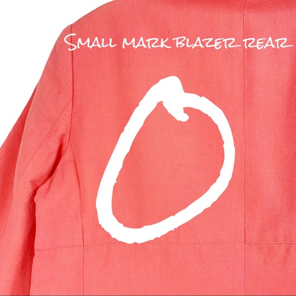 Cotton Silk Linen Blend Woman’s Blazer Coral Color by Trevan Warm Weather Blazer - Picture 11 of 16